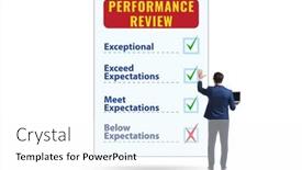  Presentation with review - Slide deck consisting of employee-annual-performance-review-concept background and a white colored foreground