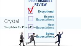  Presentation with review - PPT theme featuring employee-annual-performance-review-concept background and a cool aqua colored foreground