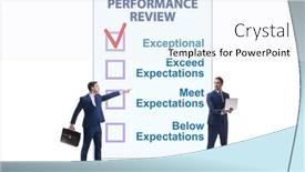 Presentation with review - Presentation design having employee-annual-performance-review-concept background and a white colored foreground