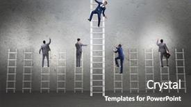  Presentation with career exploration - Amazing slides having employee being fired and falling backdrop and a dark gray colored foreground