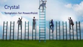  Presentation with career - PPT layouts featuring employee being fired and falling background and a sky blue colored foreground