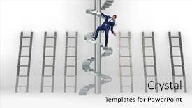  Presentation with career - Cool new slides with employee being fired and falling backdrop and a light gray colored foreground
