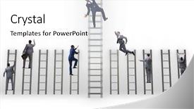  Presentation with career - Slide deck featuring employee being fired and falling background and a white colored foreground