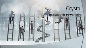  Presentation with career - Cool new theme with employee being fired and falling backdrop and a light gray colored foreground