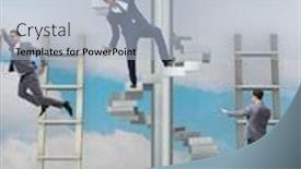  Presentation with career - Cool new presentation design with employee-being-fired-and-falling backdrop and a light blue colored foreground