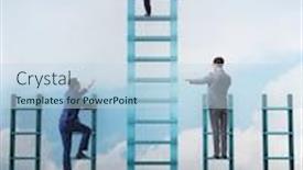  Presentation with career pathway - Cool new theme with employee-being-fired-and-falling backdrop and a sky blue colored foreground