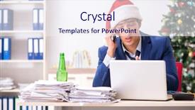  Presentation with collage of families celebrating christmas - Theme having young handsome employee celebrating christmas background and a  colored foreground