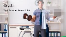  Presentation with healthy lifestyle - Beautiful theme featuring employee combining work and healthy backdrop and a white colored foreground