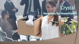  Presentation with new office - Colorful PPT theme enhanced with employee coming to office first backdrop and a ocean colored foreground