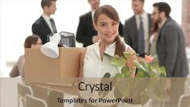  Presentation with new office - PPT layouts having employee coming to office first background and a coral colored foreground