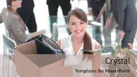  Presentation with new office - Presentation consisting of employee coming to office first background and a coral colored foreground