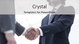  Presentation with handshake - Amazing PPT layouts having employee congratulations - close up image of business backdrop and a light gray colored foreground