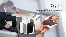  Presentation with financial report - Amazing slide deck having employee discussing the financial report backdrop and a lemonade colored foreground