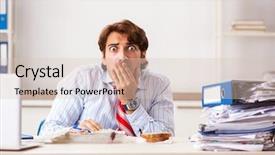  Presentation with food - Slide set enhanced with employee eating food with cockroaches background and a soft green colored foreground