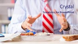  Presentation with food - Amazing presentation design having employee eating food with cockroaches backdrop and a sky blue colored foreground
