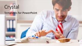  Presentation with healthy eating food photography - Theme having employee eating food with cockroaches background and a lemonade colored foreground