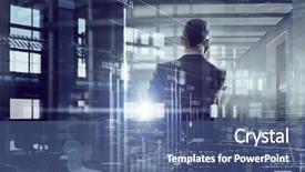  Presentation with late - Colorful presentation enhanced with employee efficiency - another late night in office backdrop and a ocean colored foreground