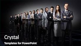  Presentation with team - PPT theme having employee friendly - business team formed of young background and a black colored foreground