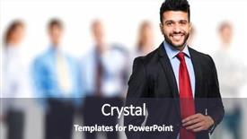  Presentation with team leader - Audience pleasing presentation theme consisting of employee friendly - portrait of a leader backdrop and a  colored foreground