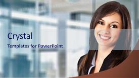  Presentation with female office graphics - Beautiful presentation featuring employee friendly - young female manager backdrop and a lemonade colored foreground