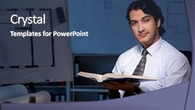  Presentation with construction - Beautiful slides featuring employee handbook - young construction architect working backdrop and a ocean colored foreground