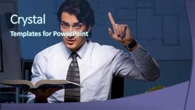  Presentation with project - Cool new presentation design with employee handbook - young construction architect working backdrop and a ocean colored foreground