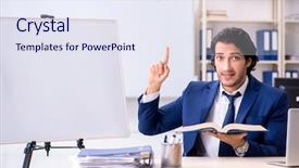  Presentation with disability office - Amazing slide deck having employee handbook - young handsome businessman working backdrop and a sky blue colored foreground