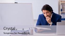  Presentation with working of lung - Beautiful presentation design featuring employee handbook - young handsome businessman working backdrop and a light blue colored foreground