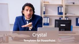  Presentation with working - Slide set having employee handbook - young handsome businessman working background and a coral colored foreground