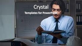  Presentation with awards night - Audience pleasing slide set consisting of employee handbook - young male architect working night backdrop and a dark gray colored foreground