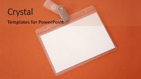  Presentation with photo - Theme featuring employee id card - photo of badge id background and a coral colored foreground