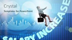  Presentation with salary - PPT layouts having employee-in-salary-increase-concept background and a cool aqua colored foreground