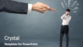  Presentation with last - Slide deck with employee in trouble getting last background and a  colored foreground