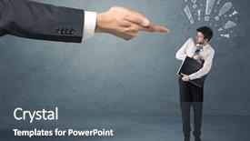  Presentation with last - Slide deck having employee in trouble getting last background and a  colored foreground