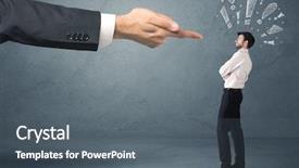  Presentation with last - Presentation theme consisting of employee in trouble getting last background and a  colored foreground