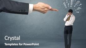  Presentation with last - Presentation theme having employee in trouble getting last background and a  colored foreground