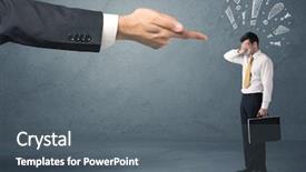  Presentation with last - Beautiful PPT theme featuring employee in trouble getting last backdrop and a gray colored foreground