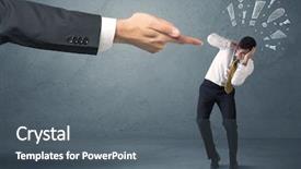  Presentation with employee motviation - Beautiful PPT theme featuring employee in trouble getting last backdrop and a gray colored foreground