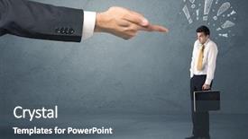  Presentation with last - Colorful PPT layouts enhanced with employee in trouble getting last backdrop and a  colored foreground