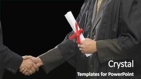  Presentation with incentive - Presentation featuring employee incentive - close-up of two businessmen shaking background and a  colored foreground