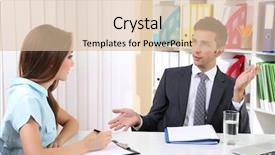  Presentation with job interview - PPT theme enhanced with engineering - empty it classroom with program background and a mint green colored foreground.