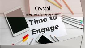  Presentation with employee engage - Presentation design with employee involvement - composition with tablet computer mobile background and a soft green colored foreground