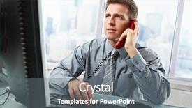  Presentation with employee - PPT layouts consisting of employee involvement - determined businessman discussing computer work background and a gray colored foreground