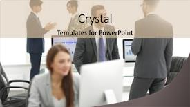  Presentation with partners - Slides consisting of employee involvement - group of business partners interacting background and a soft green colored foreground