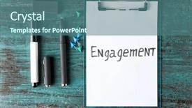  Presentation with involvement - PPT layouts featuring employee involvement - sheet of paper with word background and a ocean colored foreground