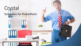  Presentation with e bike - Slides consisting of employee life cycle - young businessman using bike background and a  colored foreground