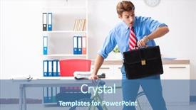  Presentation with power engine bike - Presentation having employee life cycle - young businessman using bike background and a ocean colored foreground