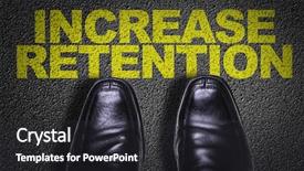  Presentation with shoes - Beautiful slide deck featuring employee loyalty - top view of business shoes backdrop and a dark gray colored foreground