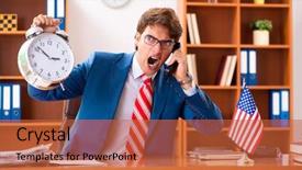  Presentation with office politics - Audience pleasing PPT layouts consisting of employee loyalty - young handsome politician sitting backdrop and a  colored foreground