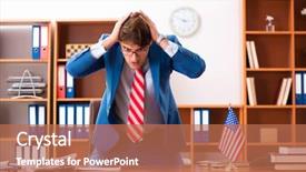  Presentation with office politics - Cool new presentation theme with employee loyalty - young handsome politician sitting backdrop and a coral colored foreground